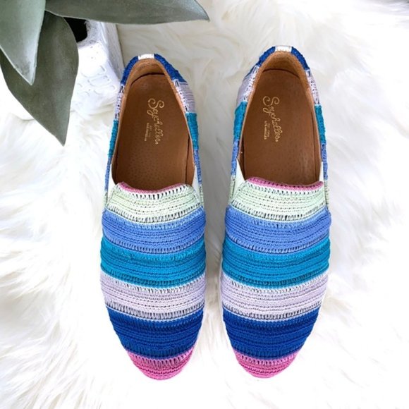 Seychelles Varsity Crochet Stripe Slip Ons 8 - Picture 1 of 8